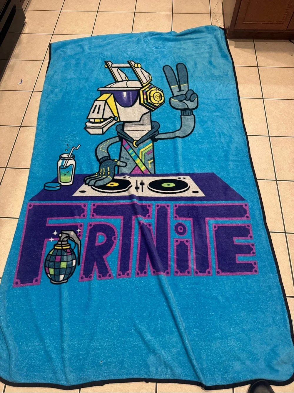 Blue Fortnite blanket